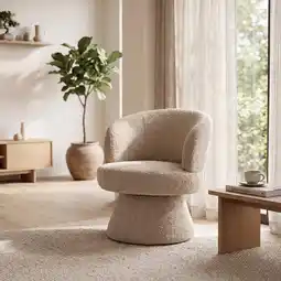 Action Draaifauteuil bouclé - taupe aanbieding