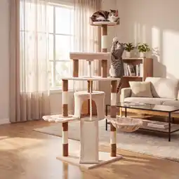 Action Krabpaal voor katten met sisal - bruin/crème aanbieding