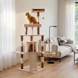 Action Krabpaal voor katten met sisal - bruin/crème aanbieding