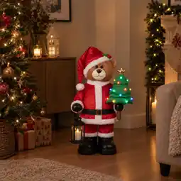 Action Staande kerstbeer met ledverlichting - voor binnen aanbieding
