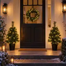 Action Set met 2 kunst kerstbomen en 1 krans aanbieding