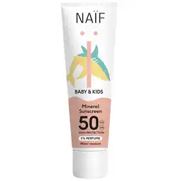 Holland & Barrett 2e product 50% korting | Naïf Minerale Zonnebrandcrème 0% parfum voor Baby & Kids SPF50 30ML aanbieding