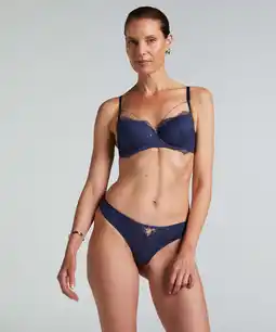Hunkemoller Hunkemöller String Pearlene Blauw aanbieding