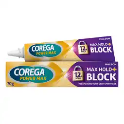 De Online Drogist Corega Power Max Max Hold+ Block Kleefcrème 70GR aanbieding