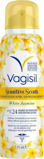 De Online Drogist Vagisil Sensitive Scents Intiem Spray White Jasmine 125ML aanbieding