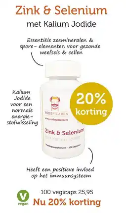 De Rode Pilaren rodepilaren zink & selenium met kalium jodide aanbieding