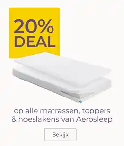 Prenatal op alle matrassen, toppers & hoeslakens van Aerosleep aanbieding