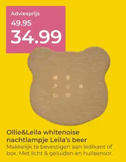 Prenatal Ollie&Leila whitenoise nachtlampje Leila's beer aanbieding