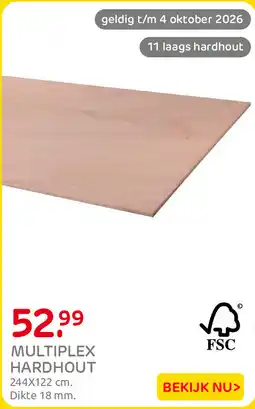 Praxis multiplex hardhout aanbieding