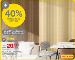 Praxis Praxis MDF lattenwand donkerbruin aanbieding