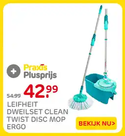 Praxis Leifheit dweilset clean twist disc mop ergo aanbieding