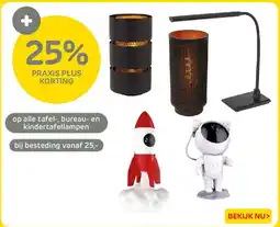 Praxis Alle tafel, bureau en kindertafellampen aanbieding