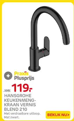 Praxis Hansgrohe keukenmengkraan vernis blend 210 aanbieding