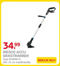 Praxis Wesco accu grastrimmer aanbieding