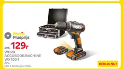 Praxis Worx accuboormachine wx100.1 aanbieding