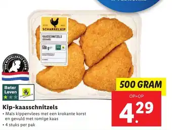 Lidl Kip-kaasschnitzels 500g aanbieding