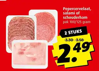 Boni Pepercervelaat, salami of schouderham aanbieding