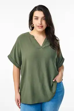 Wehkamp Zizzi top kaki aanbieding