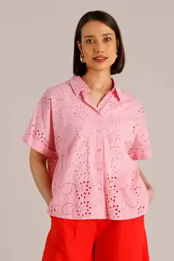Wehkamp Yest gebloemde blouse broderie roze aanbieding