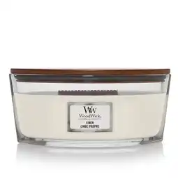 Wehkamp WoodWick geurkaars Linen Ellipse aanbieding
