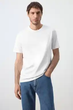 Wehkamp Mango Man slim fit T-shirt - wit aanbieding