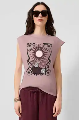 Wehkamp QS regular fit top met print - roze aanbieding