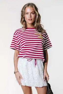 Wehkamp Colourful Rebel gestreept T-shirt rood aanbieding