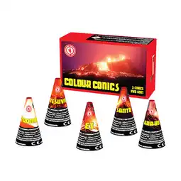 Zena Vuurwerk Colour Conics 5 stuks (40) aanbieding
