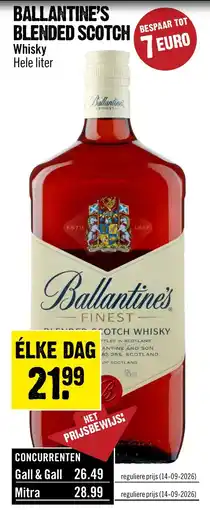 Dirck 3 Ballantine's Blended Scotch Whisky aanbieding
