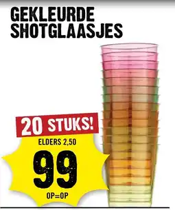 Dirck 3 Gekleurde shotglaasjes aanbieding
