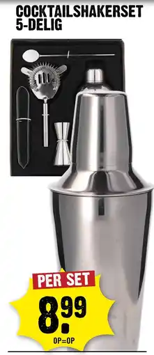 Dirck 3 cocktailshakerset 5-delig aanbieding