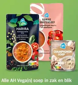 Albert Heijn Alle AH Vegan soep in zak en blik aanbieding