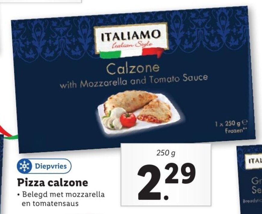 Pizza calzone 250g aanbieding bij Lidl