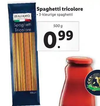 Lidl Spaghetti tricolore 500g aanbieding