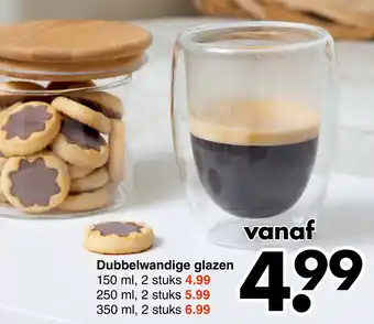 Wibra Dubbelwandige glazen aanbieding