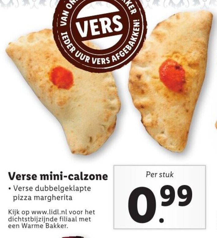 Verse minicalzone aanbieding bij Lidl