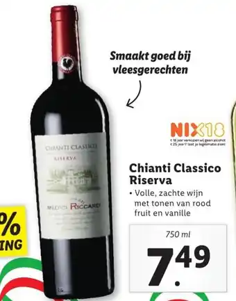 Lidl Chianti classico riserva 750ml aanbieding