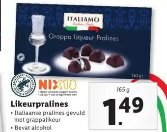 Lidl Likeurpralines 165g aanbieding