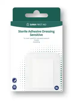 De Online Drogist Sana First Aid Sensitive XXL Eilandpleisters 5ST aanbieding
