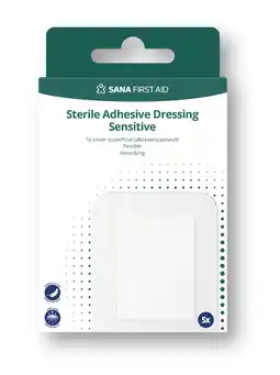 De Online Drogist Sana First Aid Sensitive XXL Eilandpleisters 5ST aanbieding
