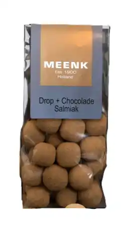 De Online Drogist Meenk Drop + Chocolade Salmiak 150GR aanbieding