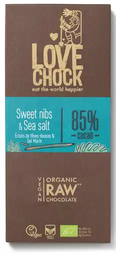De Online Drogist Lovechock Sweet Nibs & Sea Salt Tablet 70GR aanbieding