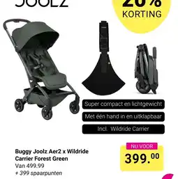 Van Asten BabySuperstore Joolz Aer2 x Wildride Carrier Forest Green aanbieding