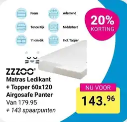 Van Asten BabySuperstore ZZZOO Matras Ledikant + Topper 60x120 aanbieding