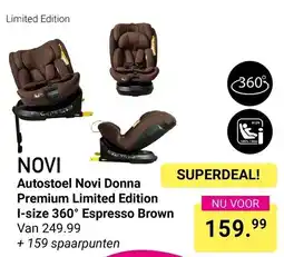 Van Asten BabySuperstore Novi autostoeL novi donna premium limited edition i-size 360° espresso brown aanbieding