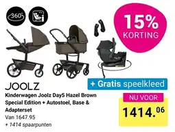 Van Asten BabySuperstore Kinderwagen Joolz Day5 Hazel Brown Special Edition + Autostoel, Base & Adapterset aanbieding