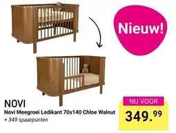 Van Asten BabySuperstore Novi Meegroei Ledikant 70x140 Chloe Walnut aanbieding