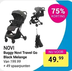 Van Asten BabySuperstore Buggy Novi Travel Go Black Melange aanbieding