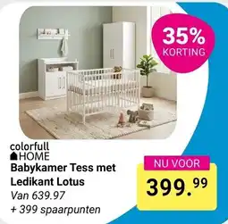 Van Asten BabySuperstore colorfull HOME Babykamer Tess met Ledikant Lotus aanbieding