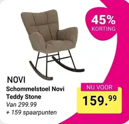 Van Asten BabySuperstore Novi Schommelstoel Novi Teddy Stone aanbieding